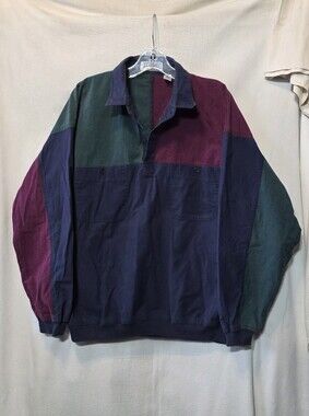 II Sport Colorblock Pullover Collared Sweatshirt Size L For Men
